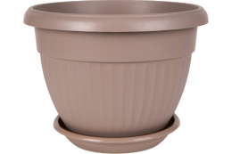 Горшок для цветов пластиковый Флора с поддоном 4,0л d-23см h-16,5см фраппе 5plast 5PL0304