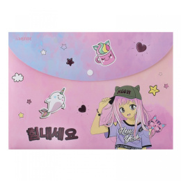 Папка с кнопкой А4 0.30 Devente Manga girl 3079311