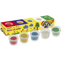 Тесто для лепки  5 цветов 450г, в картонном пенале deVente 8042702