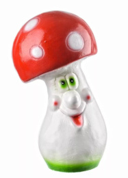 Фигурка садовая гипсовая Большой мухомор с глазами 17х32см ГусьДекорЛюкс 3С03
