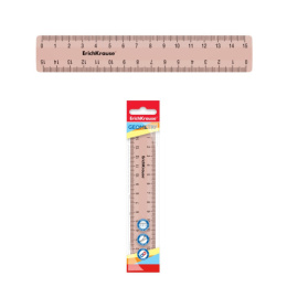 Линейка пластиковая 15см ErichKrause Powder, розовая 55448
