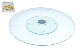 Блюдо стеклянное круглое вращающееся 300мм без декора, в п/у Lavenir 94665