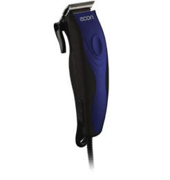 Машинка для стрижки волос, 10Вт, сеть, 4 съемных гребня, черный с синим Econ ECO-BC04AC