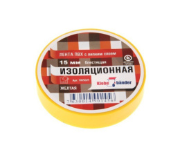 Изолента ПВХ 15мм х 10м желтая Klebebander TIK552Т