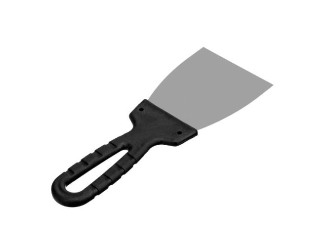 Шпатель нержавеющий  80мм пластиковая ручка Сибртех 85433