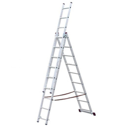Лестница алюминиевая универсальная трехсекционная  9 ступеней (5,77м) Ufuk 411309