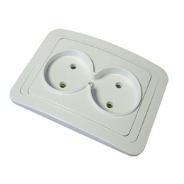 Розетка для скрытой установки без заземления Валери, 2 посадочных места, 16А, белая UNIVersal В0102