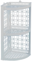 Полка для ванной комнаты угловая пластиковая трехсекционная 53,5х31х23,5см, белый Ар-Пласт 16000