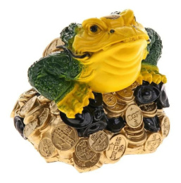 Копилка гипсовая Жаба на деньгах средняя 18х18см Гарденвилл 197