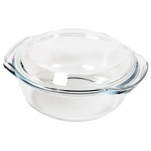 Кастрюля стеклянная жаропрочная круглая с крышкой 1,5л Appetite PL16