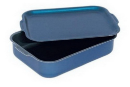 Противень алюминиевый с антиприг. покрытием 35х27х6,3см с крышкой Сатин Калитва 63352