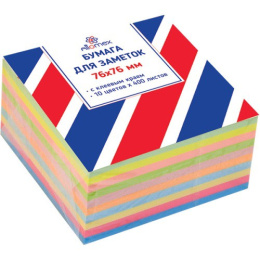 Блок самоклеящийся 76х76 6 цветов неон, 4 цвета пастель 400 листов Attomex 2010422