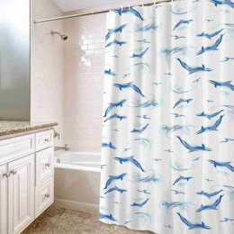 Штора для ванной ПВХ 180х180см, кольца, дизайн микс Радужный Дом РД64320