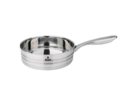 Сковорода из нержавеющей стали 260мм без крышки, металлическая ручка, многослойное дно Rashel R-2/26