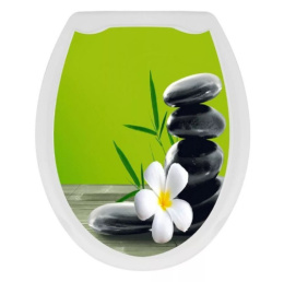 Сиденье для унитаза пластиковое Декор с рисунком Три камня Океан 104-406-19