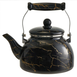 Чайник эмалированный 3,0л с подвижной металл.+ керам. ручкой с декором Marble Metalloni EM-1346