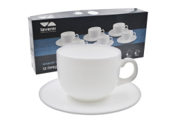 Набор чайный стеклокерамический 12 предметов 210мл белый, в п/у Lavenir CB210-12 WHITE
