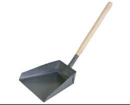 Совок хозяйственный металлический со средней деревянной ручкой