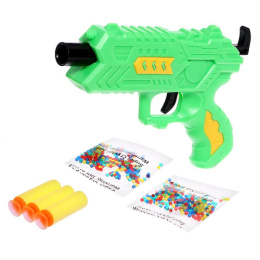 Бластер механический Сверчок с мягкими пулями (3шт.) и гидрогелевыми пулями, в ассортименте, в пакете 9801177