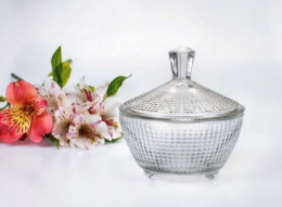 Сахарница стеклянная Venice-fantasy 100х100х100мм/210мл, на ножках, в п/у Kaveh 7265