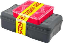 Набор для мелочей пластиковый Бокс Techniker 12" + органайзер Master 5,5", серо-свинцовый/оранжевый Blocker BR6675СРСВЦОР