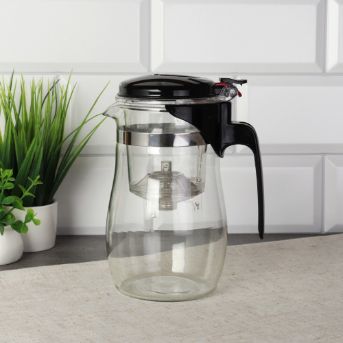 Чайник заварочный стекло+пластик 0,75л с рычагом A8725/667430