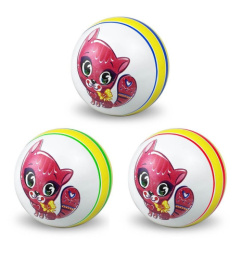 Мяч резиновый 12,5см Котенок, окрашивание методом тампопечати, в ассортименте Мячи-Чебоксары Р1-125/3