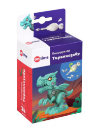 Конструктор пластиковый скрутка Динозавр Тираннозавр, 24 детали + отвертка, в коробке On Time 45228