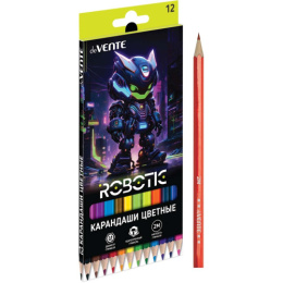 Карандаши цветные 12 цветов Devente Robotic 2М, шестигранные 5022539