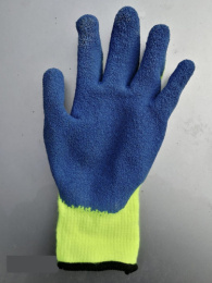 Перчатки утепленные акриловые со вспененным покрытием, класс вязки 10, салатовые