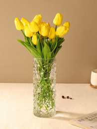 Ваза для цветов стеклянная цилиндр h-25см d-9,5см прозрачная, б/уп WRD-167/754404