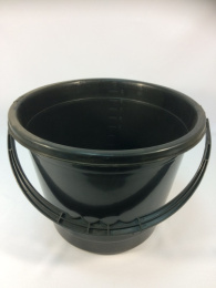 Ведро пластиковое 10л без крышки мерное Волга, черный Агропласт Б00168