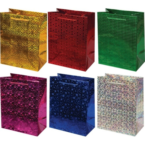 Пакет подарочный бумажный 18х23х10см Devente Голография 9041603