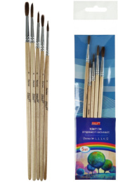 Кисти набор  5шт. белка №1, 2, 3, 4, 5 НК-5556