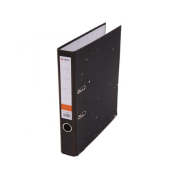 Папка-регистратор 50мм картон, метал. окантовка, собранный, черный мрамор 128/73050, LAMARK701