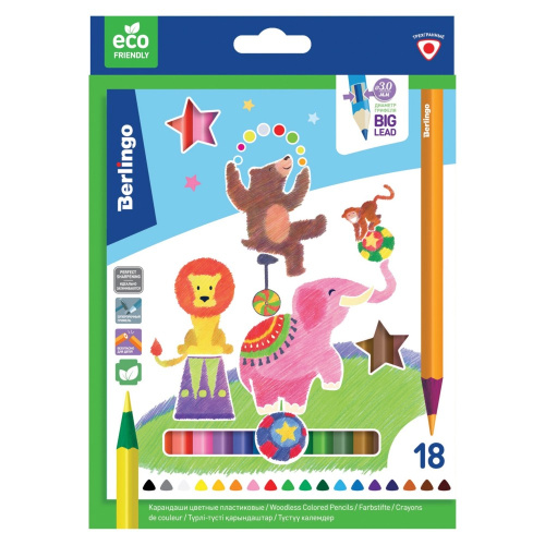 Карандаши цветные 18 цветов Berlingo Цирк CP_04818
