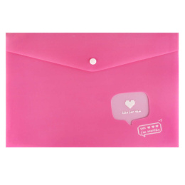 Папка с кнопкой А4 Сердечко на розовом 69049