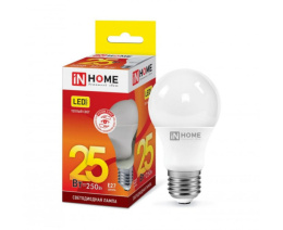 Лампа светодиодная 25Вт (эквивалент 250Вт) 230В E27 3000К теплый свет груша In Home LED-A65-VC 4066