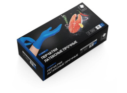 Перчатки резиновые (латексные) прочные набор 25 пар размер "L" синие, в коробке A.D.M HR003G