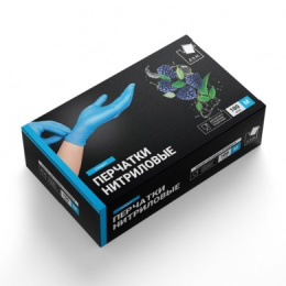 Перчатки нитриловые текстурированные на пальцах Стандарт набор 50 пар размер "M" голубые A.D.M SEMP002N