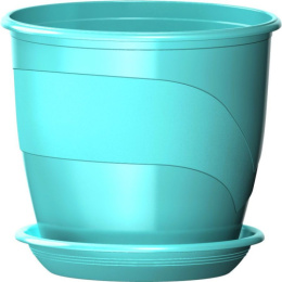 Горшок для фиалок пластиковый Венеция с поддоном 0,75л d-12см h-10см бирюза 5plast 5PL0374
