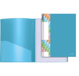 Папка с  20 файлами Devente Juicy А4 450мкм, непрозрачная ярко-голубая, с карманом 3101903