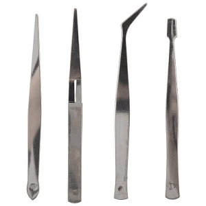 Пинцеты из нержавеющей стали набор 4шт. 120мм Park 100259