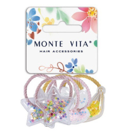 Резинки для волос Monte Vita набор   6шт. с шармиками, ассорти 457068