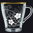 Кружка стеклянная 250мл Грация Флоксы Декостек 1649-ГЗ4