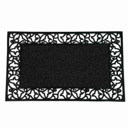Коврик придверный резиновый 45х 75см, вставка травка, черный Радужный Дом РД67000