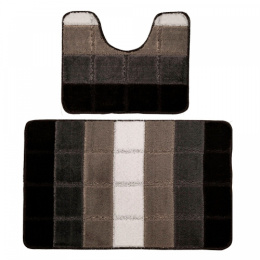 Комплект ковриков напольных для ванной и туалета на латекс. основе Comfort Quadro 2пр. 60х100см/50х60см, 10мм, св.серый DKTX DTX.CMQ.2.60/100-L.GY