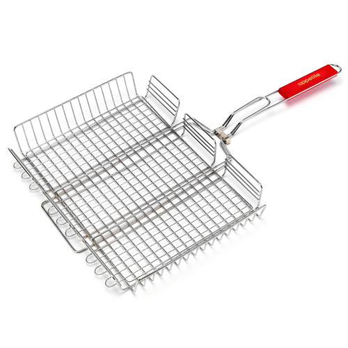 Решетка для барбекю хромированная 43х33х6см глубокая Appetite MD-4333