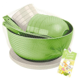 Набор посуды для пикника пластиковый на 4 персоны, 25 предметов Picnic time, в сетке Plast Team PT184312000