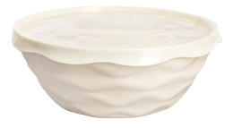 Салатник пластиковый Modena 4,0л с крышкой светло-бежевый Homver 221112725/01